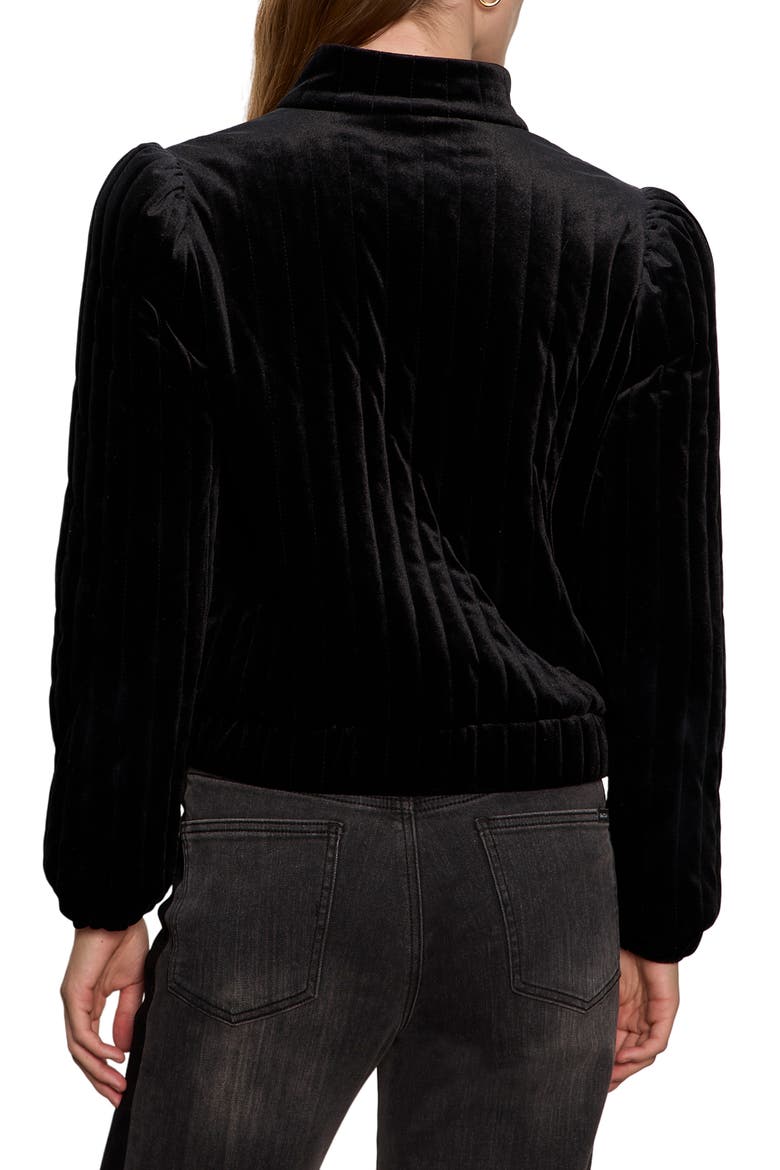 Quilted Velvet Jacket, Alternate, color, BLACK