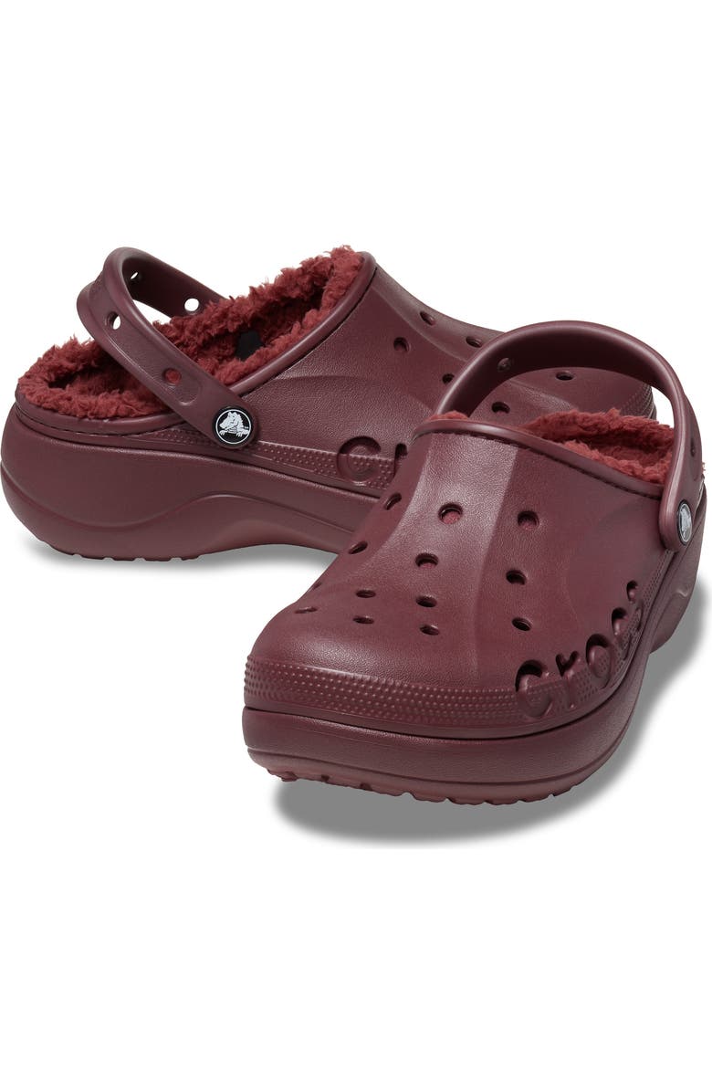 CROCS Baya Platform Faux Fur Lined Clog, Alternate, color,