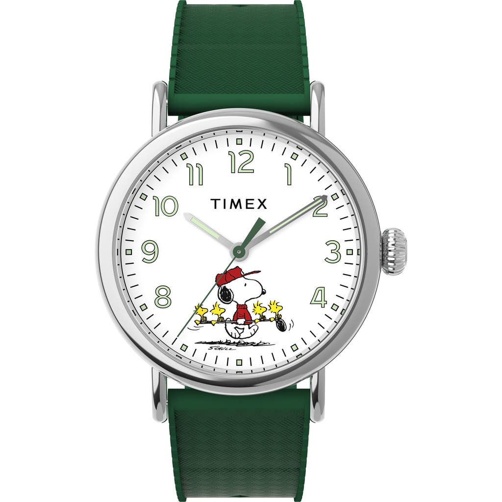 Timex ® X Peanuts® Golf Standard Silicone Strap Watch, 40mm In Green