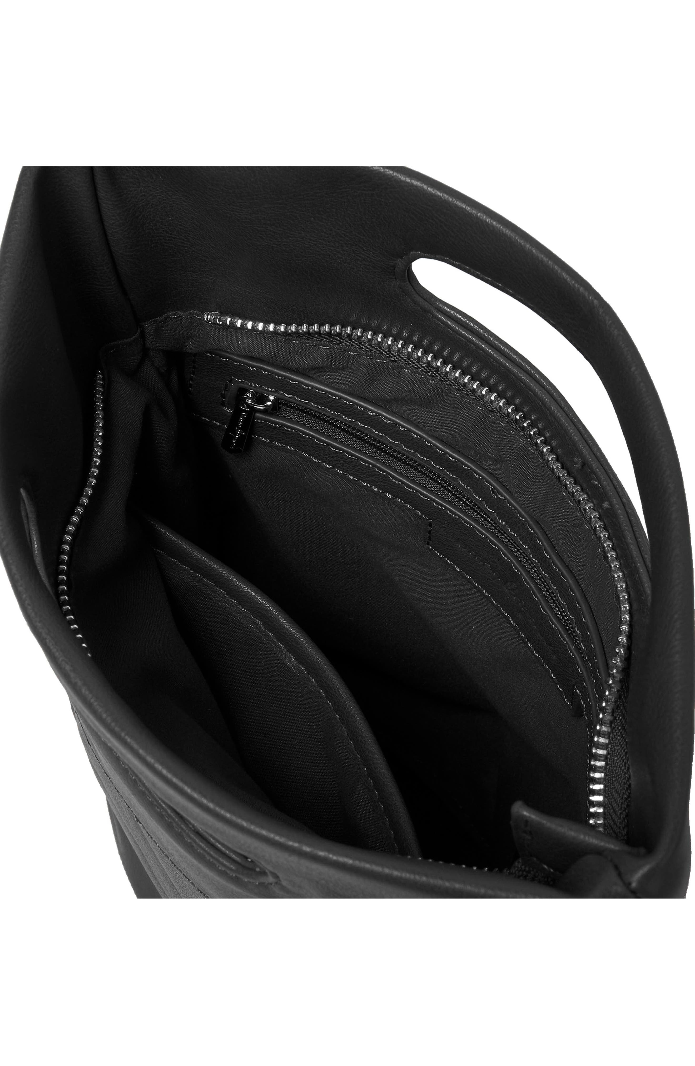 Collector Vegan Leather Crossbody Bag, Alternate, color, BLACK