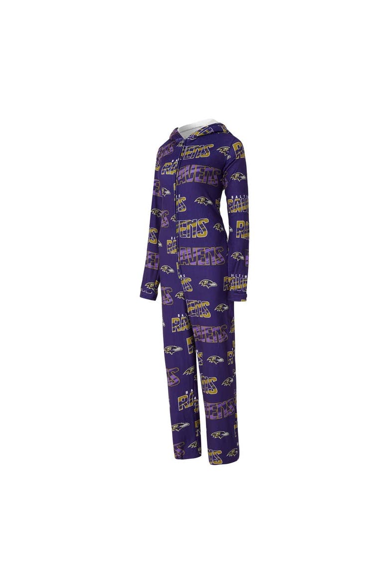 Women's Concepts Sport  Purple Baltimore Ravens Roadway Allover Print Microfleece Full-Zip Union Suit, Alternate, color, Purple