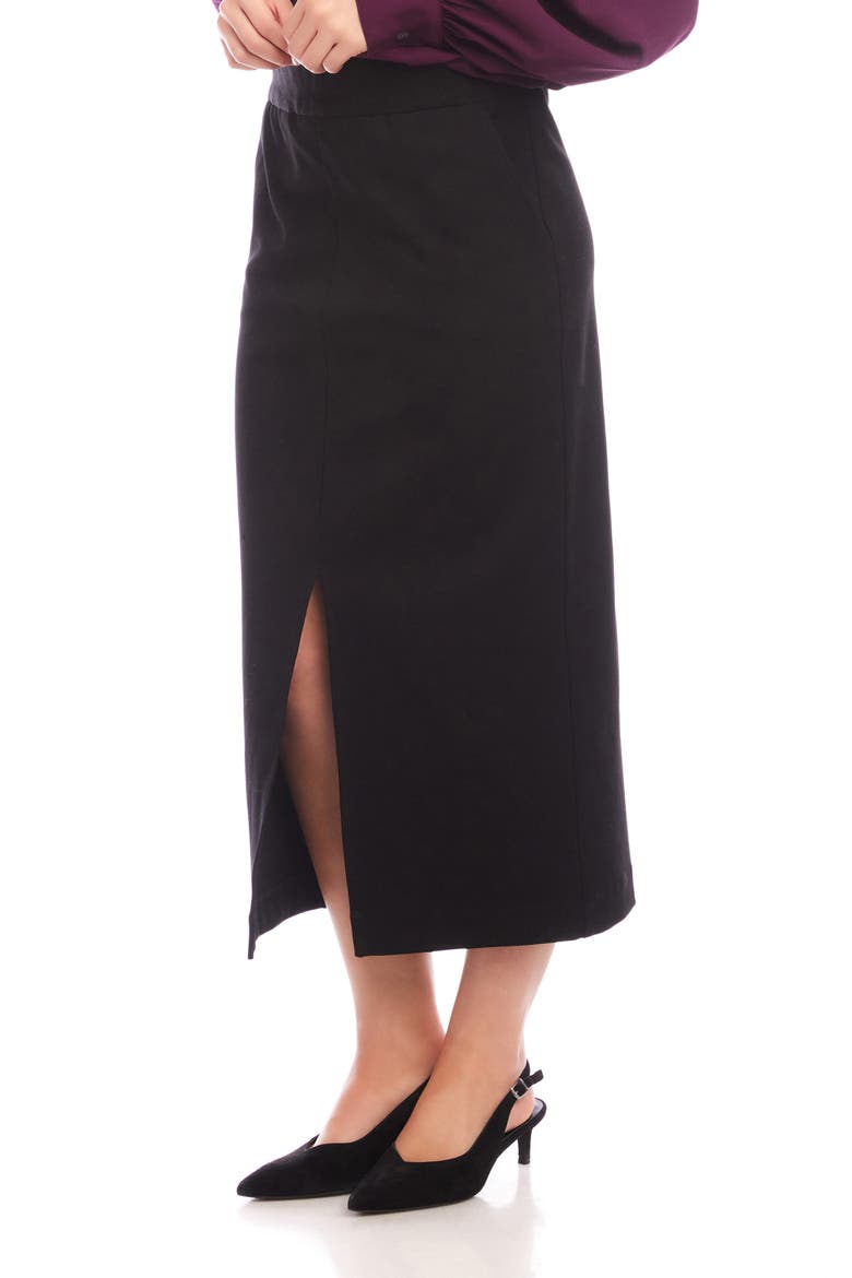Lizbeth Straight Midi Skirt, Alternate, color, BLACK