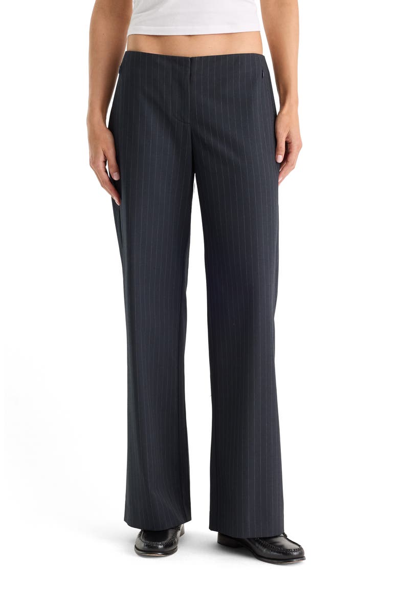 The Low Rise Pinstripe Trousers, Main, color, ROYAL STRIPE