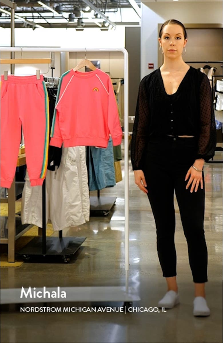 Kids' Side Stripe Cotton Sweatshirt & Joggers Set, sales video thumbnail