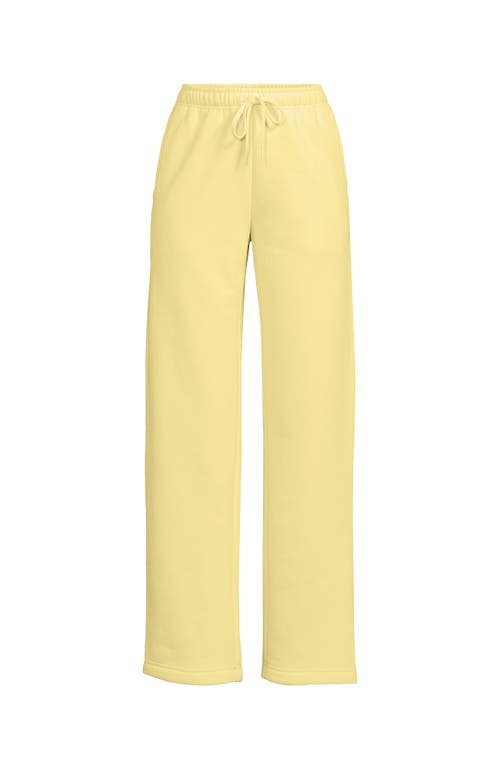 Lands' End Serious Sweats High Rise Relaxed Straight Leg Pants In Pale Yellow