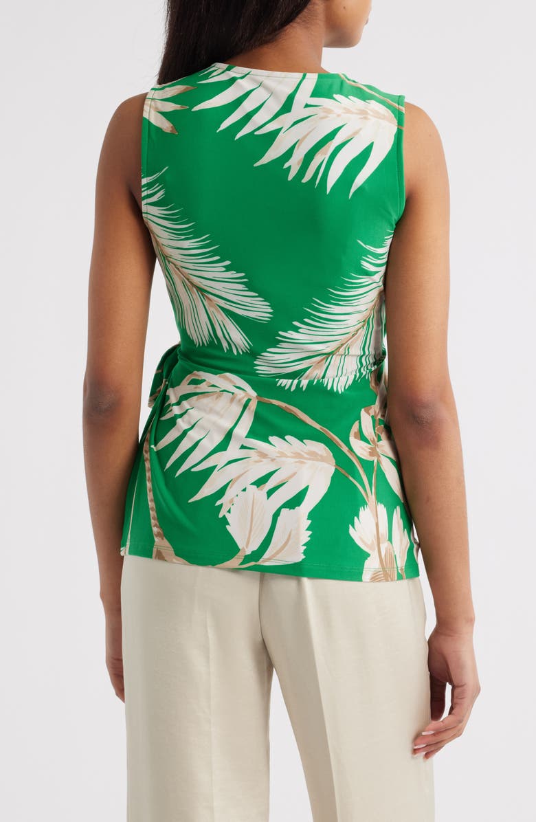 Anne Klein Tropical Print Faux Wrap Top, Alternate, color, 