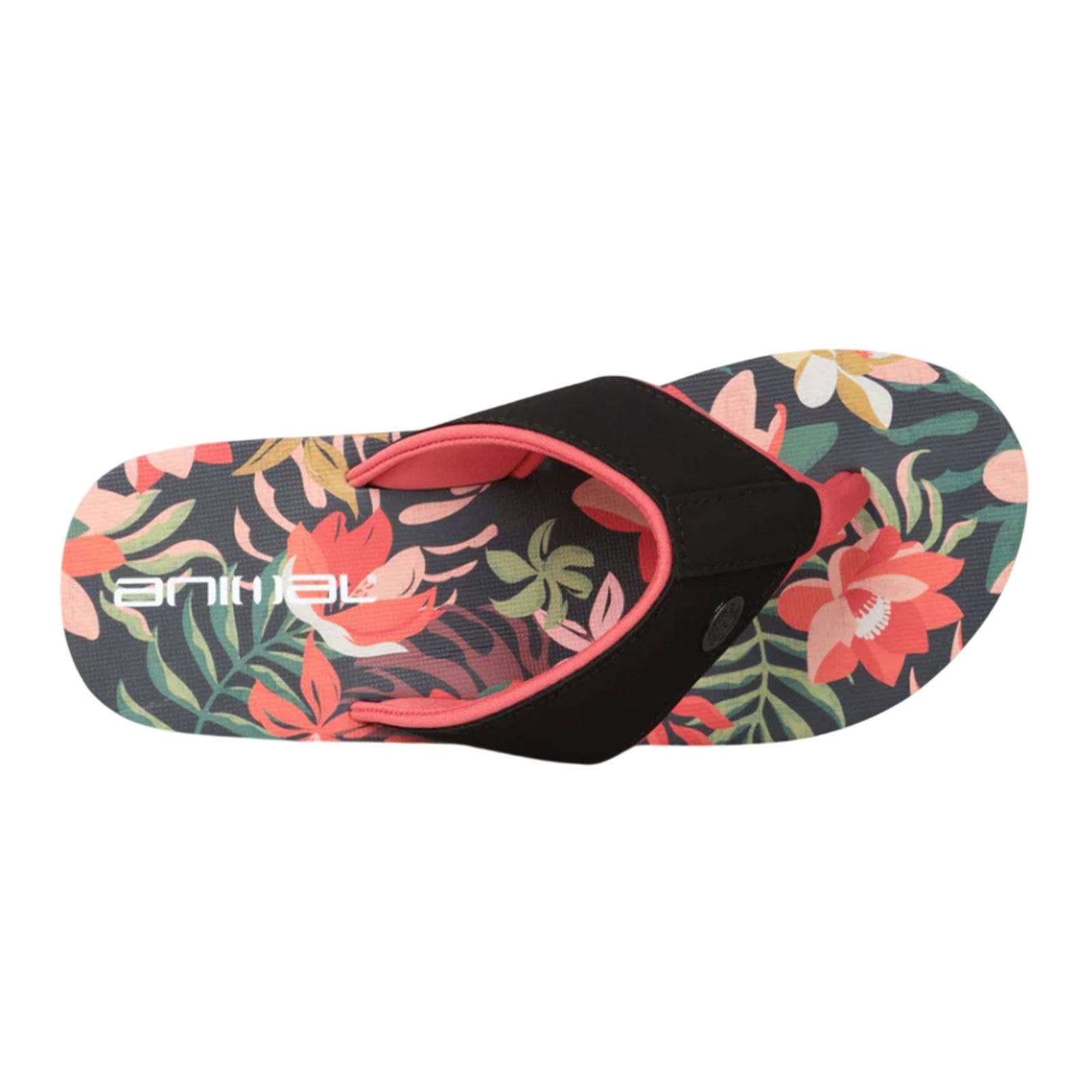 Leaf Print Flip Flops, Alternate, color, Bright Orange