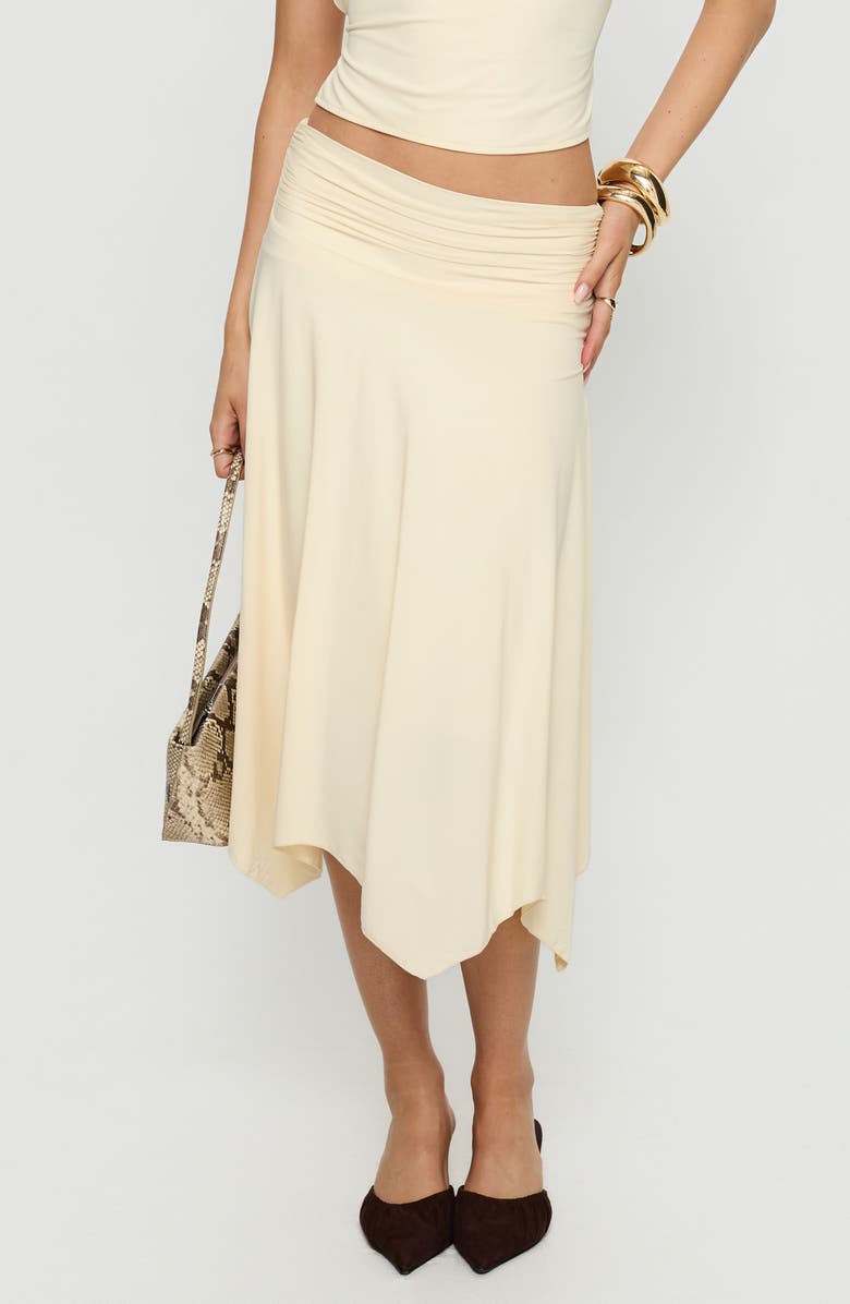 Princess Polly Scenic Route Asymmetric Midi Skirt, Main, color, Yellow