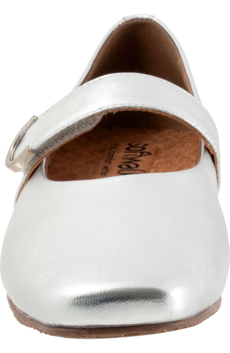 SoftWalk<sup>®</sup> Valdivia Mary Jane Flat, Alternate, color, Silver