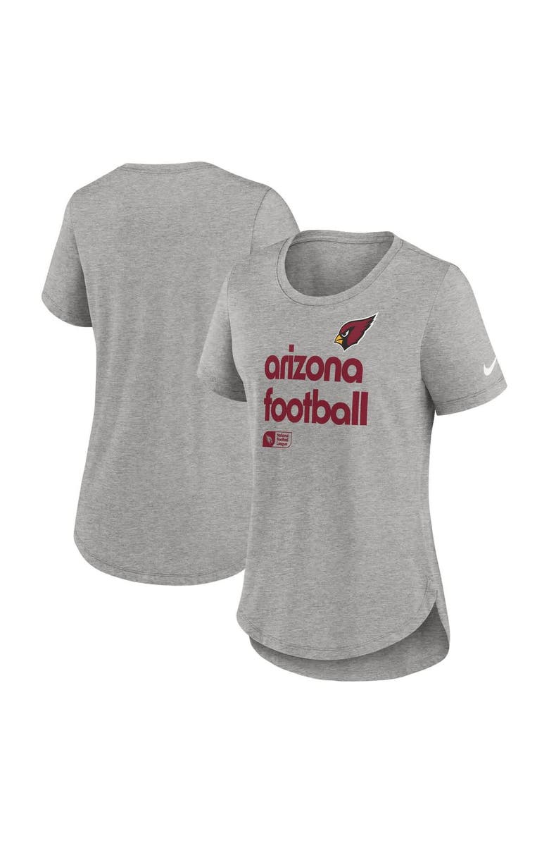 Nike Women's Nike Heather Gray Arizona Cardinals Team Shout-Out Tri-Blend T-Shirt, Main, color, 
