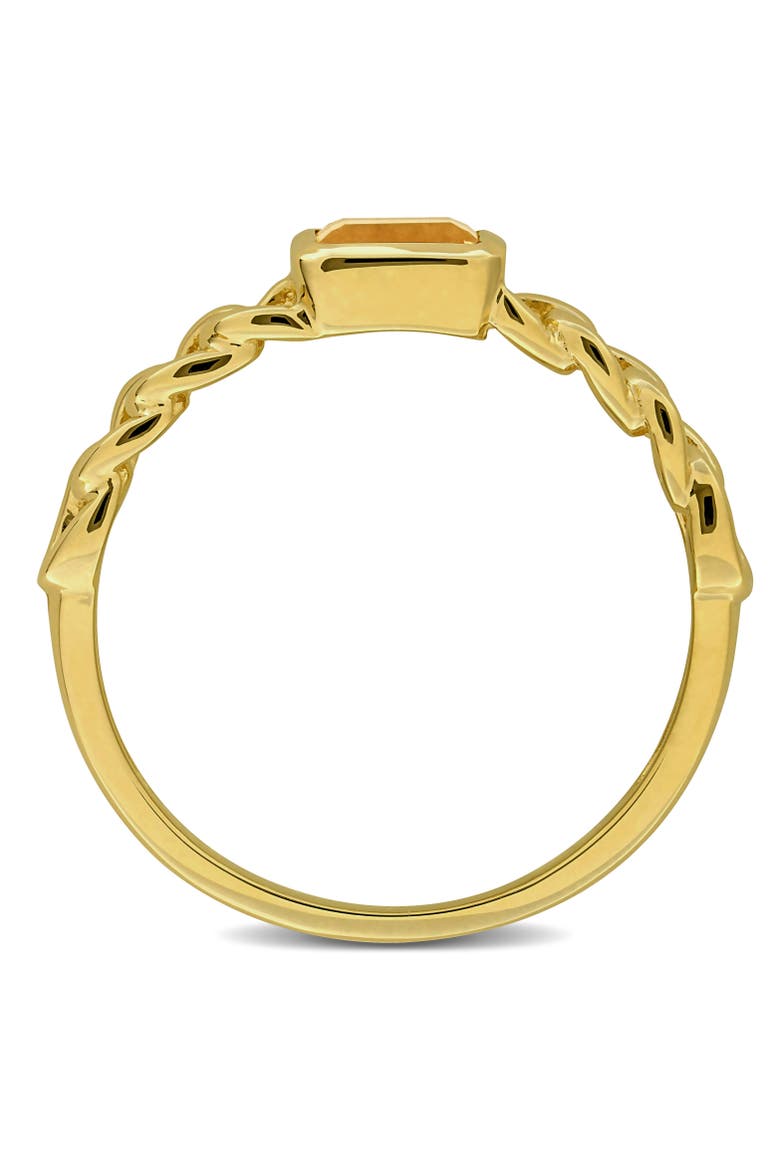 Solitaire Birthstone Link Design Ring 14k, Alternate, color, Citrine