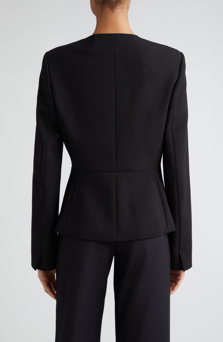 Max Mara Pepli Stretch Virgin Wool Jacket, Alternate, color, Black