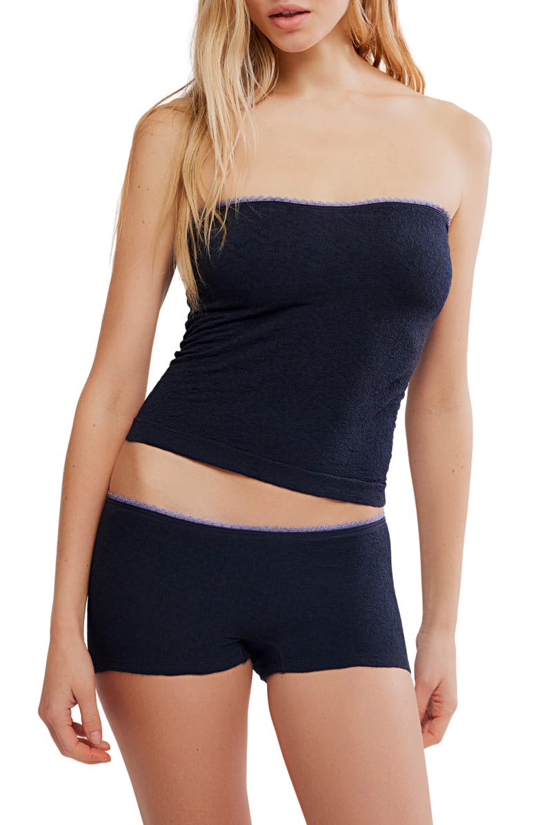 Free People Sweet Point Jacquard Tube Top, Main, color, Black Combo