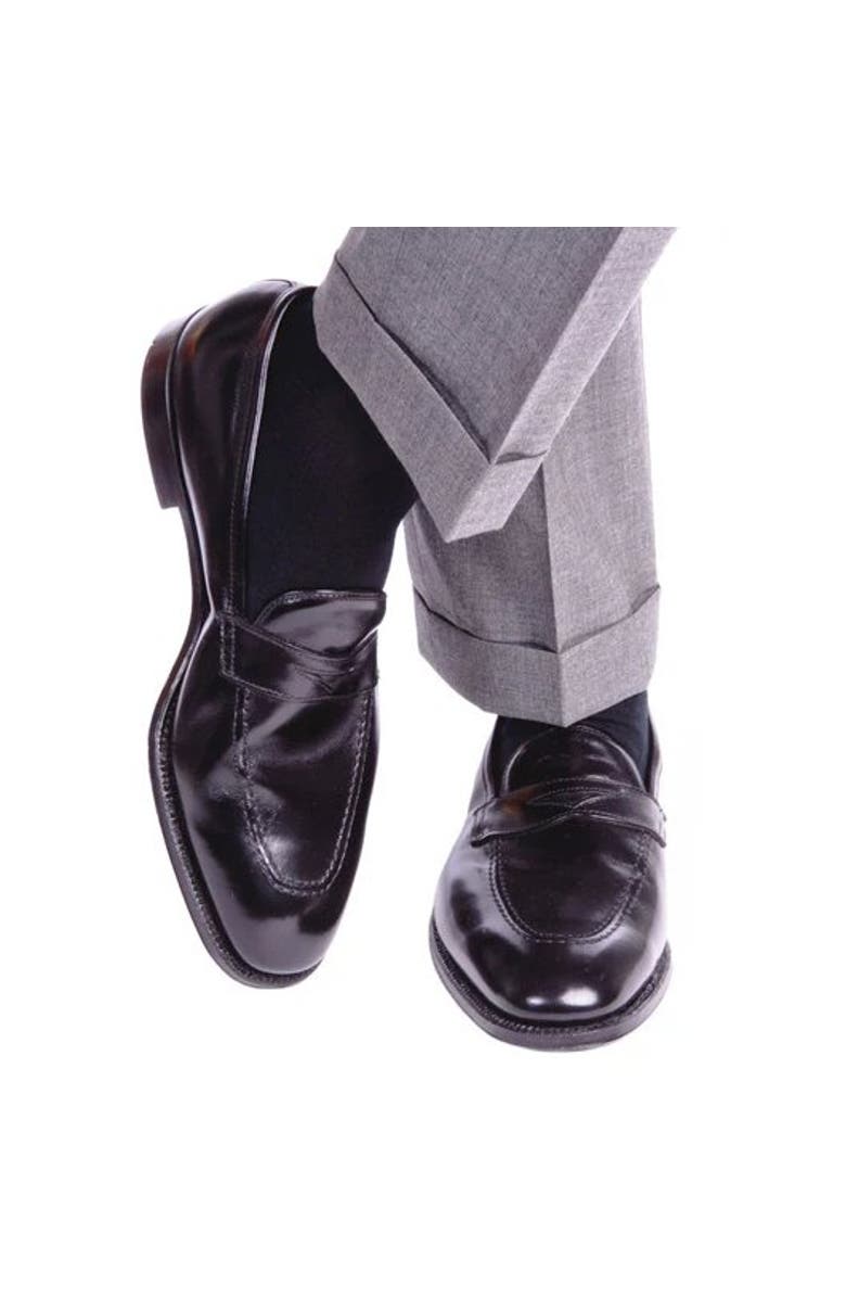 Trafalgar Sutton Over The Calf Fine Merino Wool Socks, Alternate, color, Black