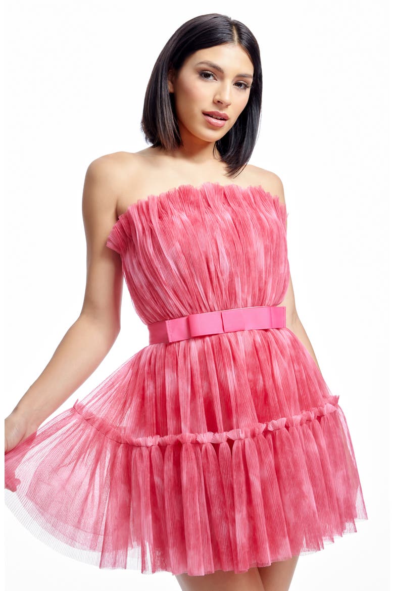 Petra Strapless Cocktail Minidress, Alternate, color, RASPBERRY MULTI
