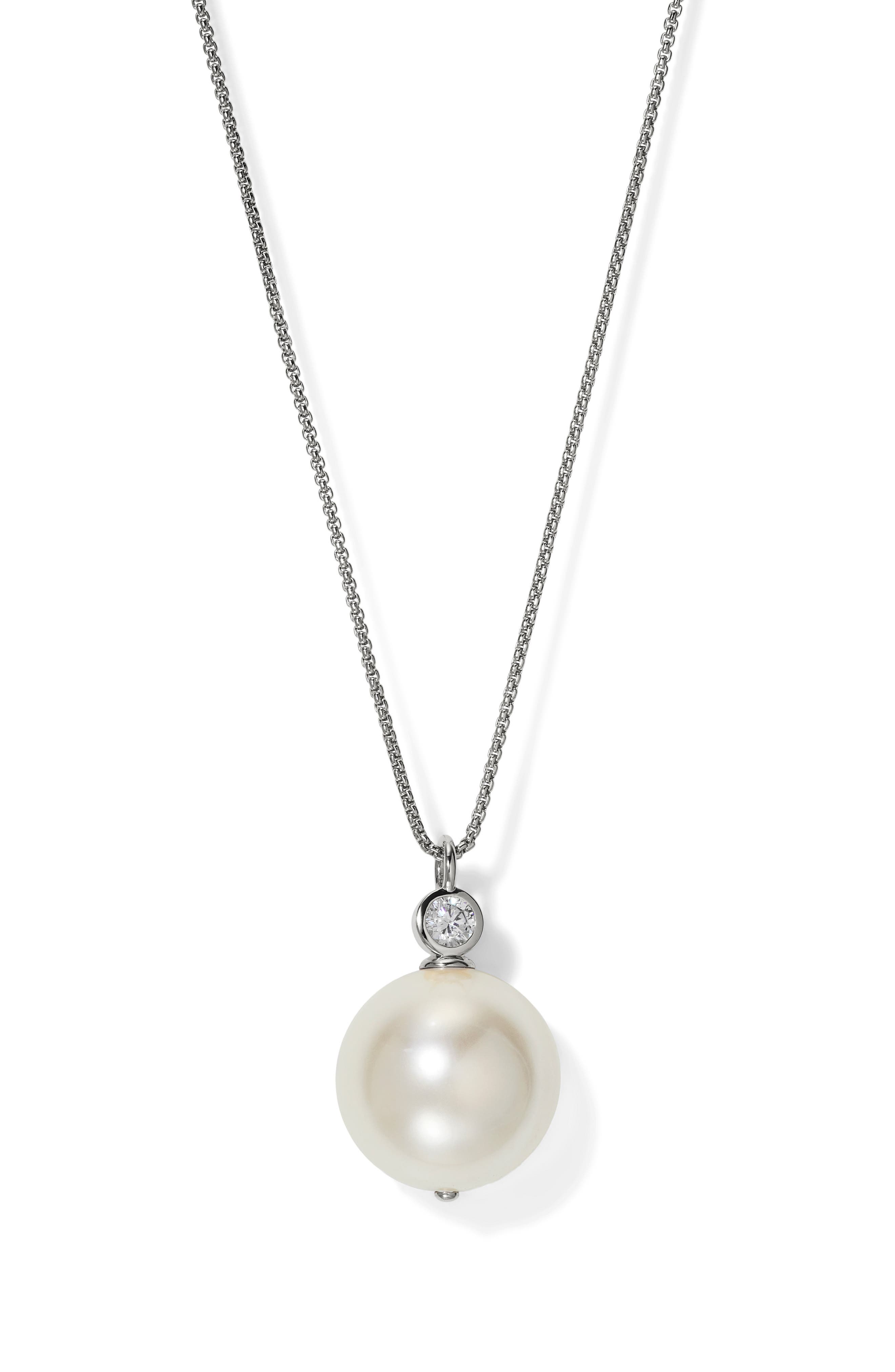 RHODIUM/ FAUX PEARL