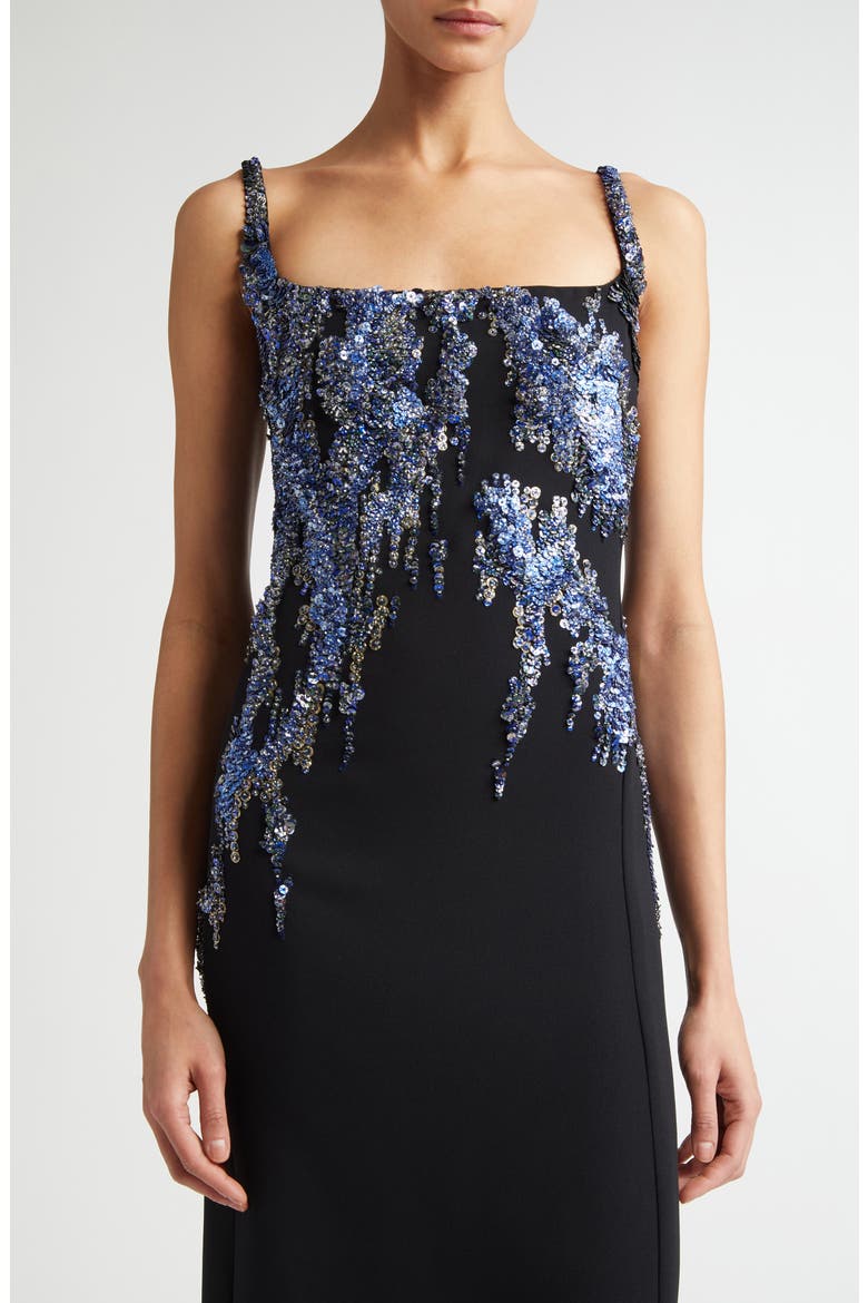 Sequin Embroidered Skirt, Alternate, color, BLACK