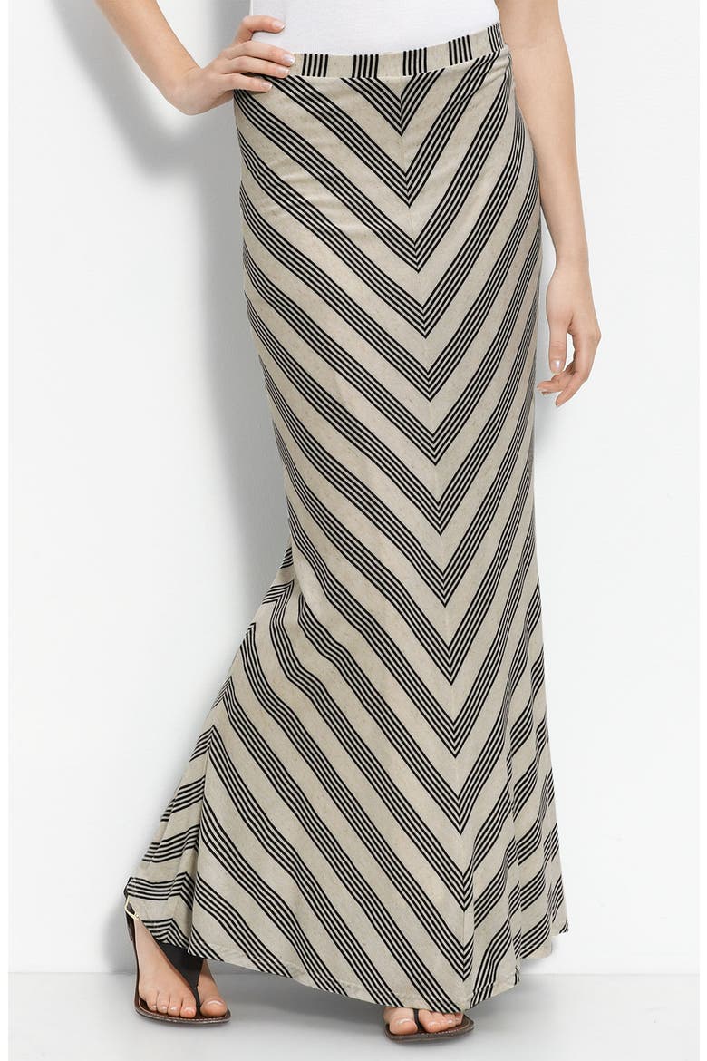 'Cali Chevron' Maxi Skirt, Main, color, BLACK