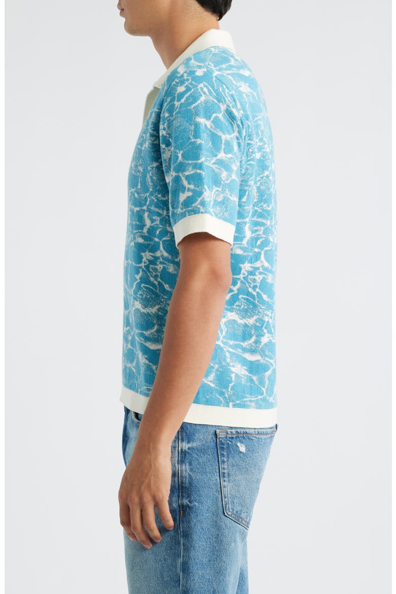 Farraris Negroni Cotton Camp Shirt, Alternate, color, BLUE WITH WHITE