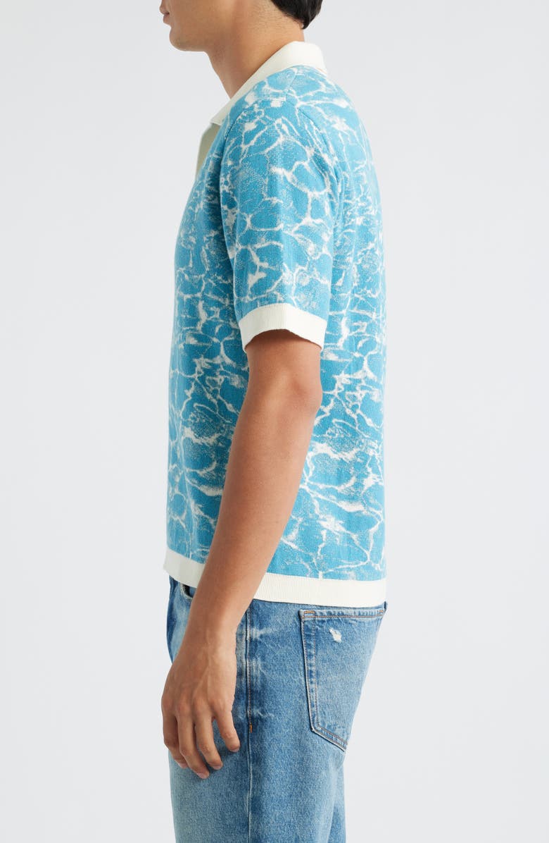 Percival Farraris Negroni Cotton Camp Shirt, Alternate, color, Blue With White