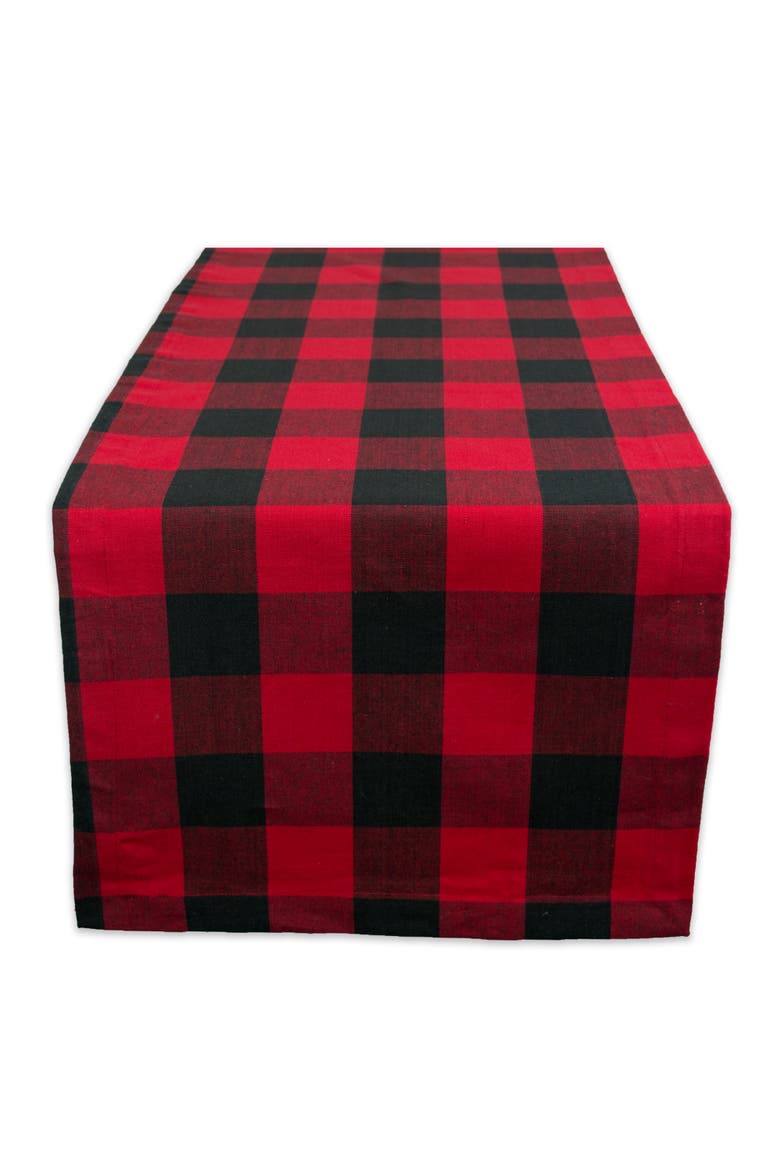 Buffalo Check 14x72" Table Runner, Main, color, Red & Black