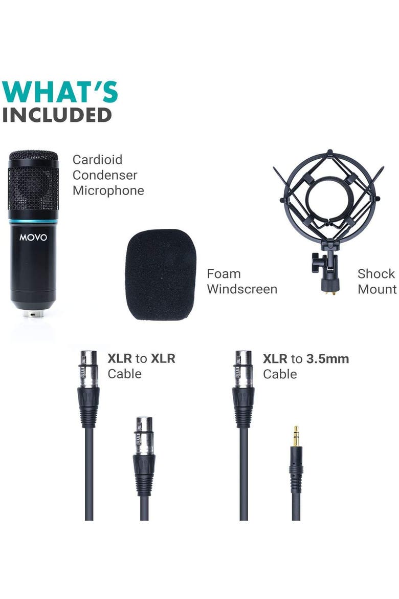 PC-M6 Universal Cardioid Condenser Podcast Microphone with XLR and 3.5mm, Alternate, color, Black