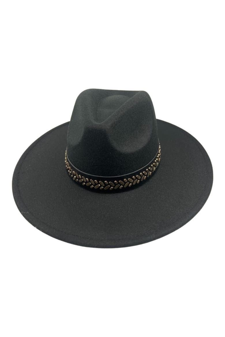 Studded Band Wool Hat, Main, color, BLACK