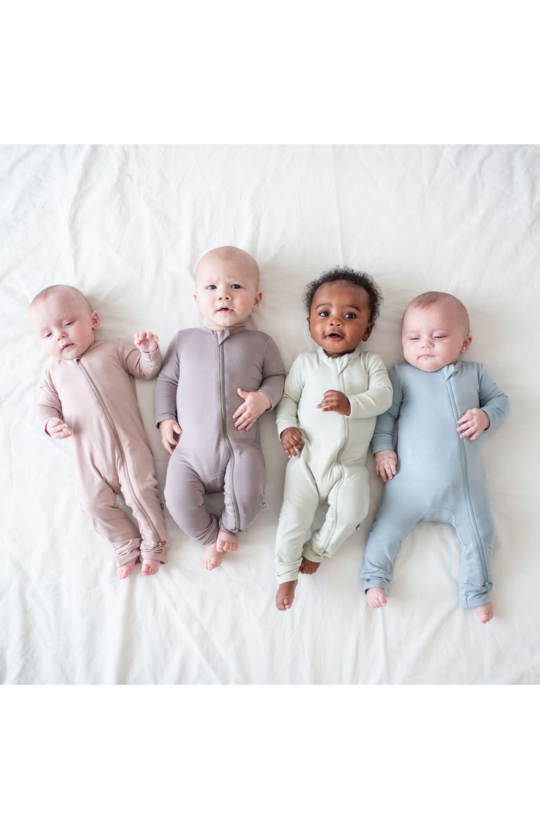 Kyte BABY Zip-Up Romper, Alternate, color, Fog