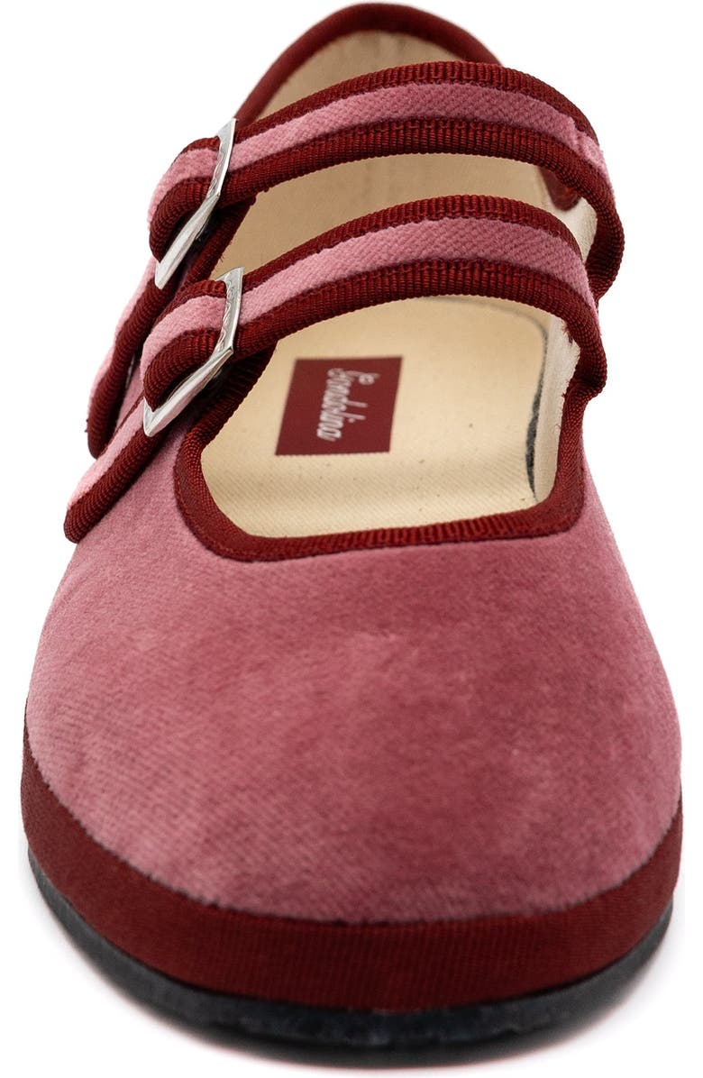 Gondolina Shoes Petal Double Strap Mary Jane Flats, Alternate, color, Rosé Wine