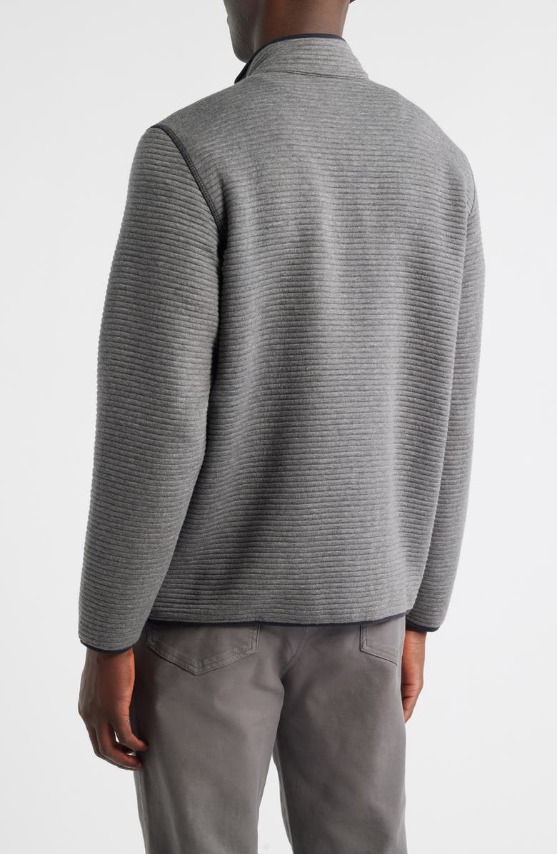 Johnston & Murphy Reversible Quilted Quarter Zip Pullover, Alternate, color, Gray Heather/ Black