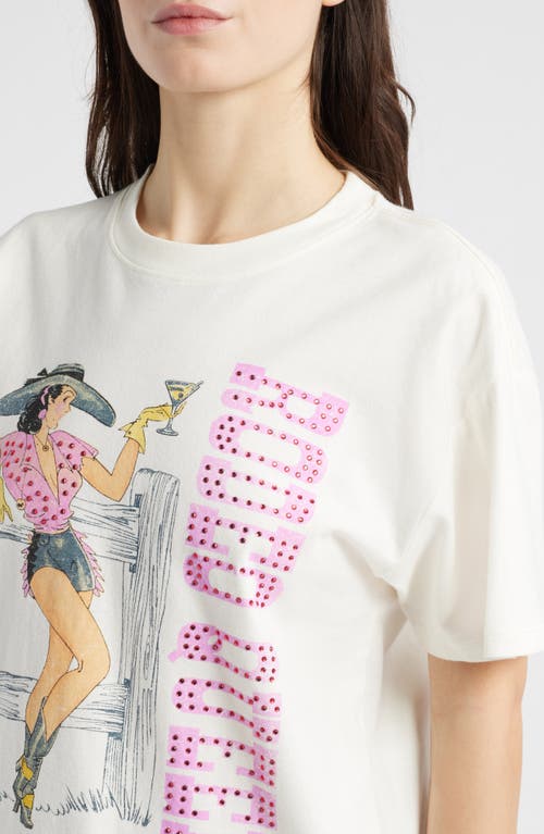 Shop Vinyl Icons Rodeo Queen Embellished Cotton Graphic T-shirt In Marshmallow