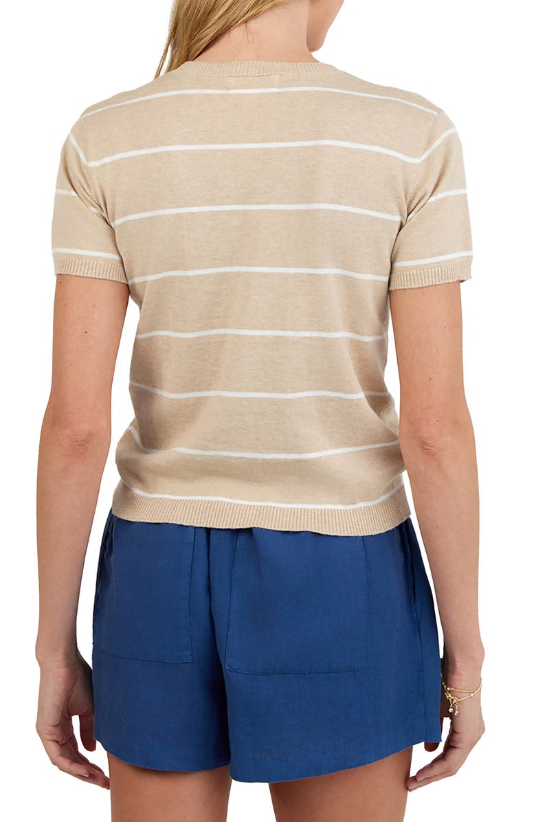 Bella Dahl Stripe Crewneck Short Sleeve Cotton 
Cashmere Top, Alternate, color, Sand Bar Stripe
