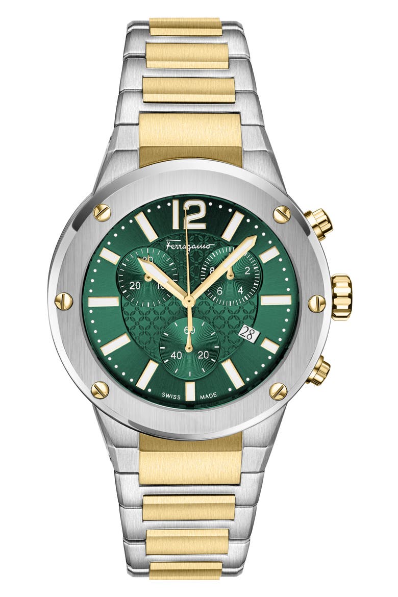 F-80 Two-Tone Chronograph Watch, 42mm, Main, color, TWO TONE