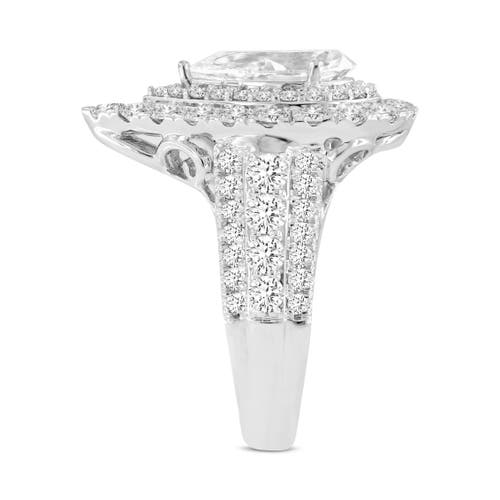 Luvmyjewelry Augusta 14k White Gold Pear Lab Grown Diamond Halo Engagement Ring In 14k White Gold