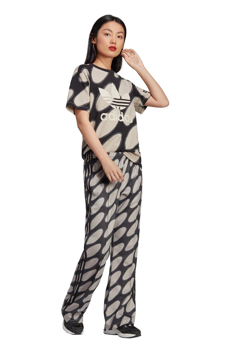 adidas x Marimekko Linssi Print Flare Knit Track Pants, Alternate, color, 