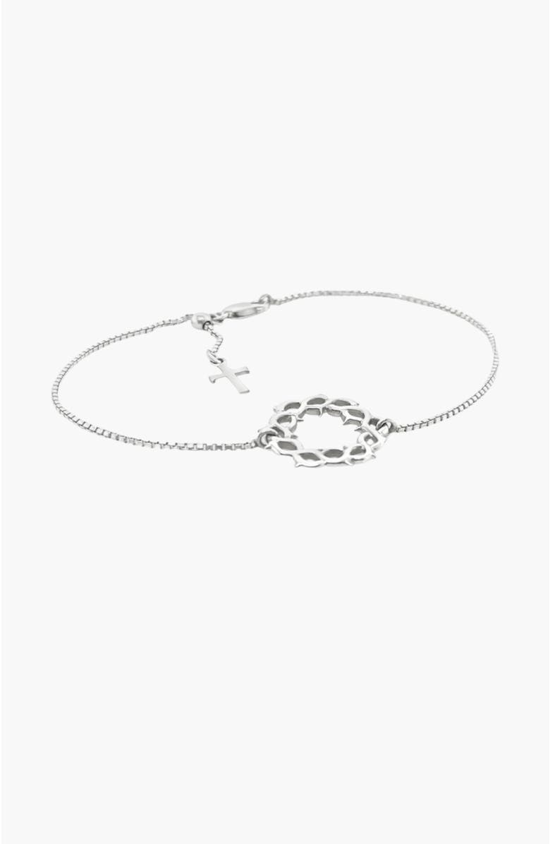 Rizen Jewelry Crown Of Thorns Bracelet, Main, color, Sterling Silver