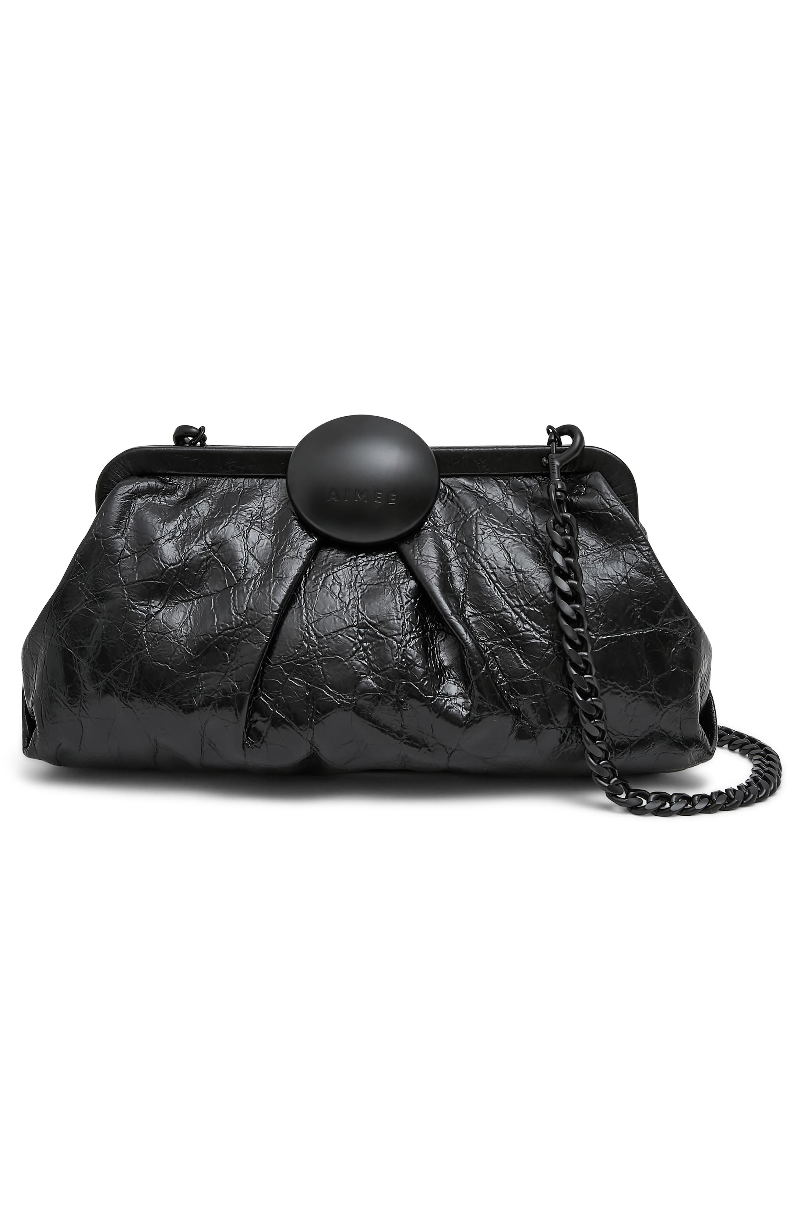 Full Circle Frame Clutch, Alternate, color, BLACK CRINKLE