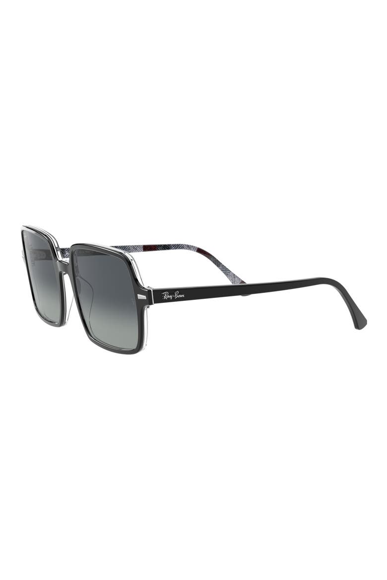 Square II 53mm Oversize Sunglasses, Alternate, color, BLACK/ LIGHT GREY BLUE GRAD