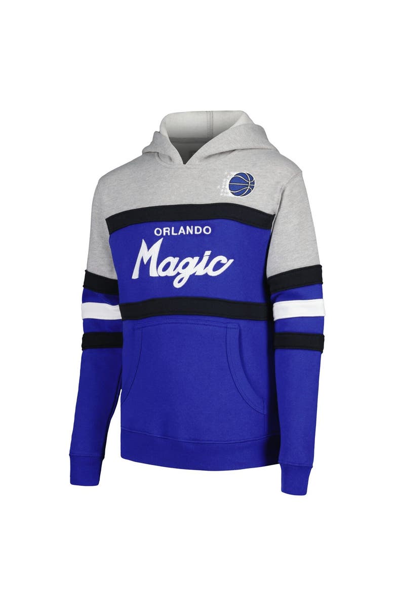 Mitchell & Ness Youth Mitchell & Ness Gray/Blue Orlando Magic Hardwood Classics Head Coach Pullover Hoodie, Alternate, color, Gray
