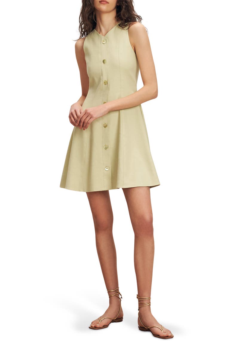 Steiner Linen Blend Fit & Flare Dress, Alternate, color, PISTACHIO