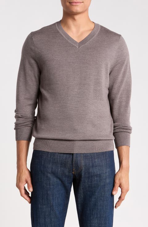 Washable Merino Wool V-Neck Sweater