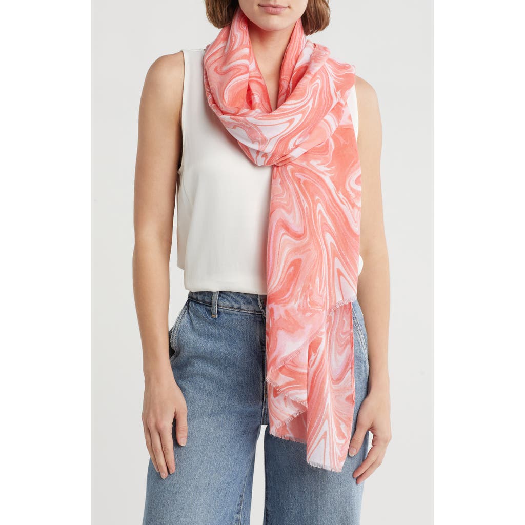 Area Stars Swirl Print Scarf In Pink