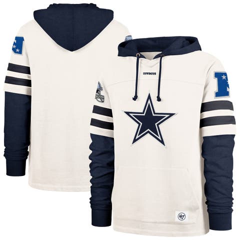 Men's '47  Cream Dallas Cowboys Split Zone Cornerback Duo Lacer Hoodie