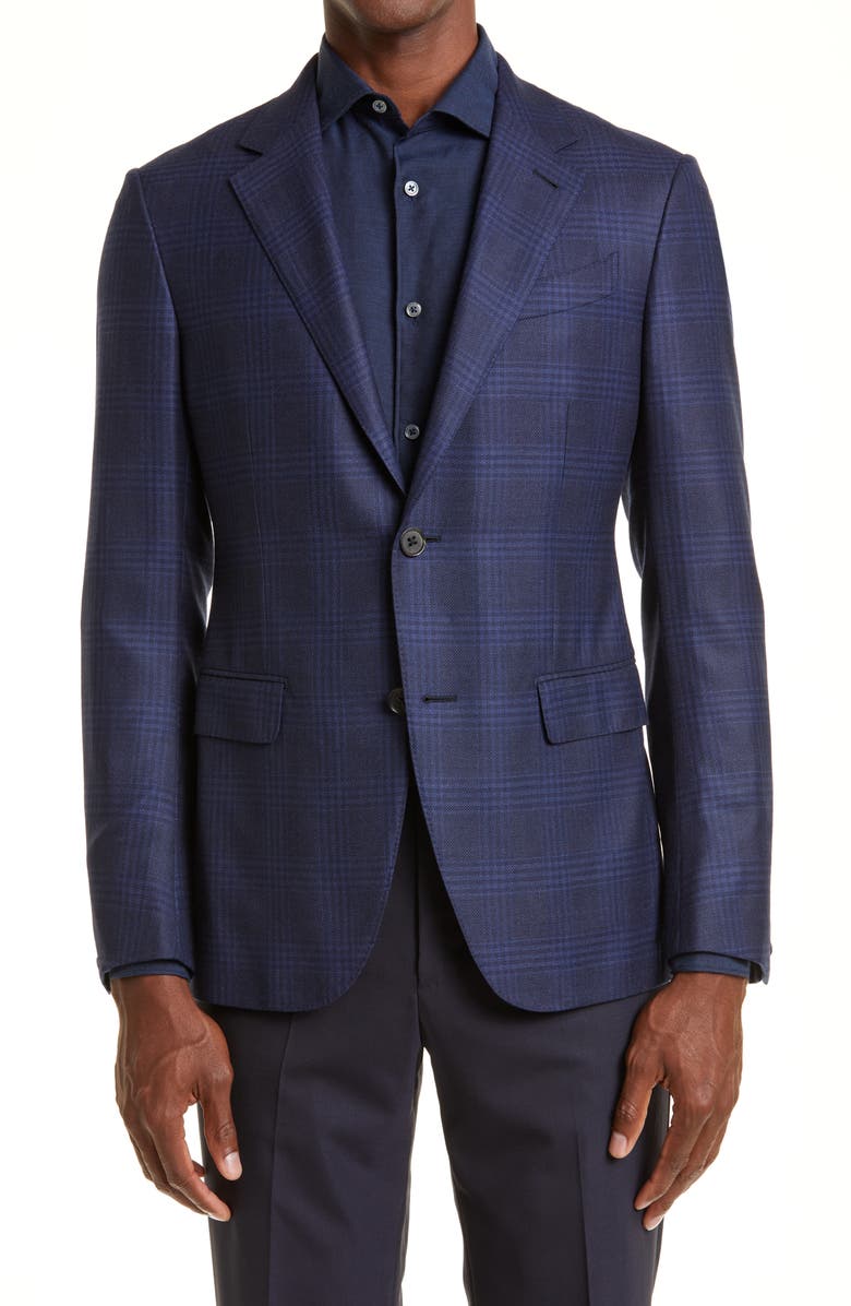 ZEGNA Prince of Wales Plaid Achillfarm Wool Blazer, Main, color, 