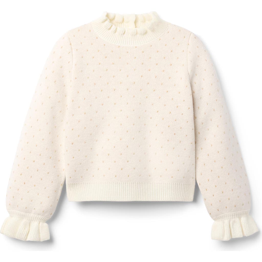 Janie And Jack Sparkle Dot Sweater In Neutral