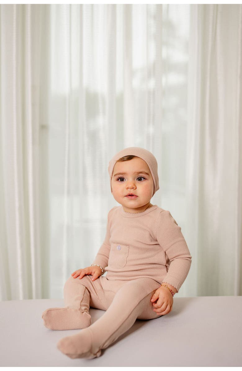 Pouf Girls Ribbed Pocket Footie, Alternate, color, Pink