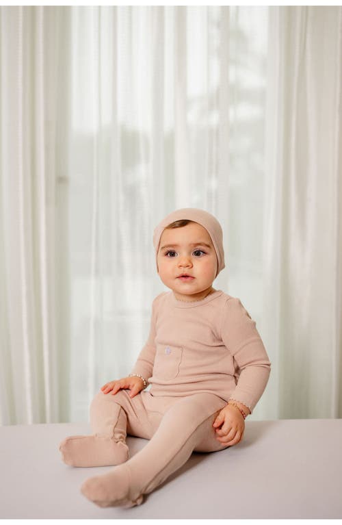Pouf Girls Ribbed Pocket Footie In Pink