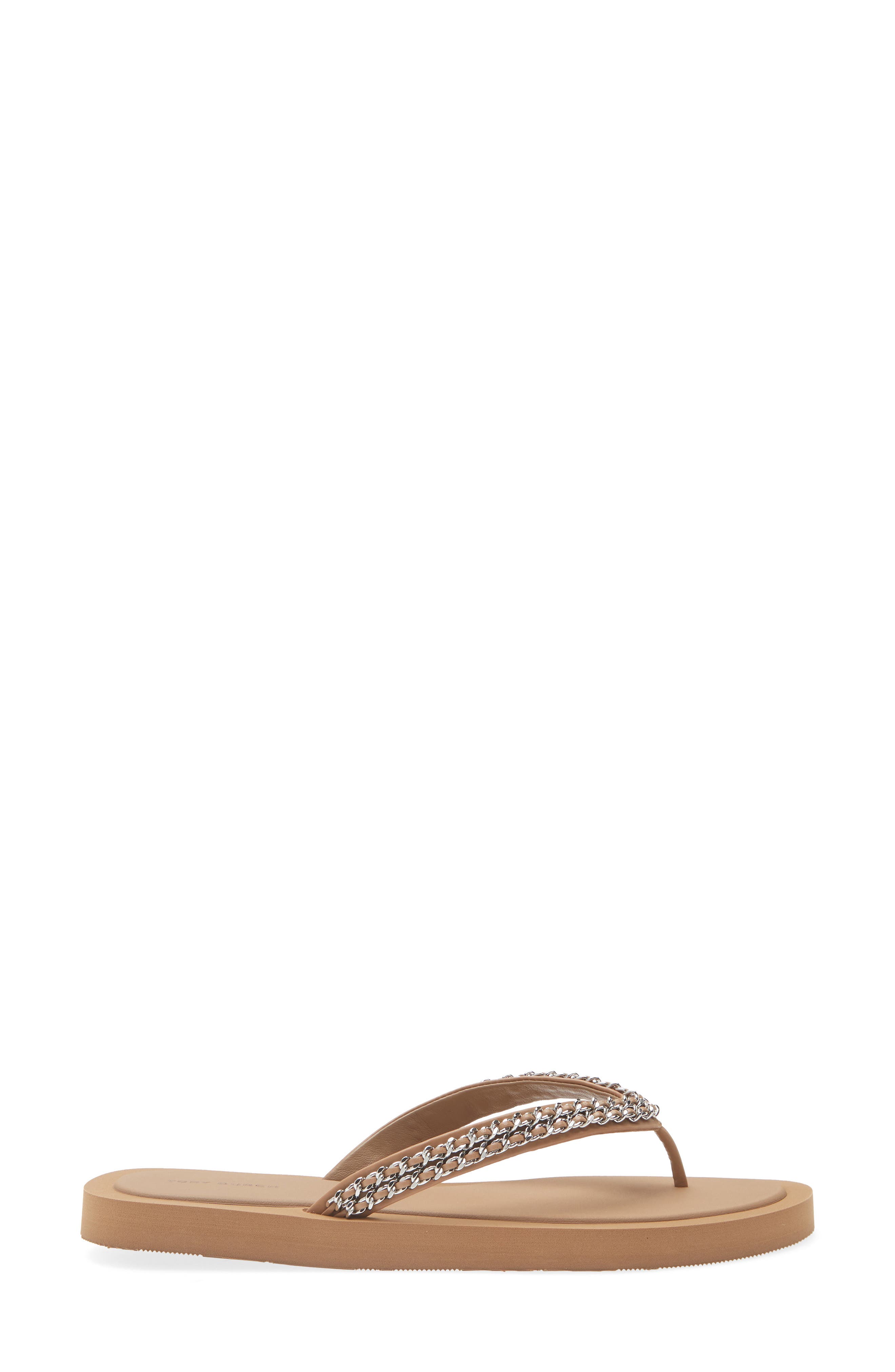 Kira Chain Flip Flop, Alternate, color, ALMOND FLOUR