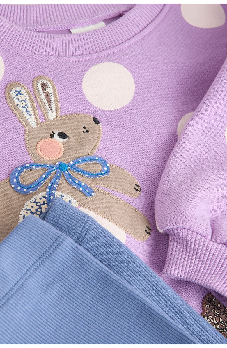 NEXT Kids' Dog Sweatshirt & Leggings Set, Alternate, color, Purple