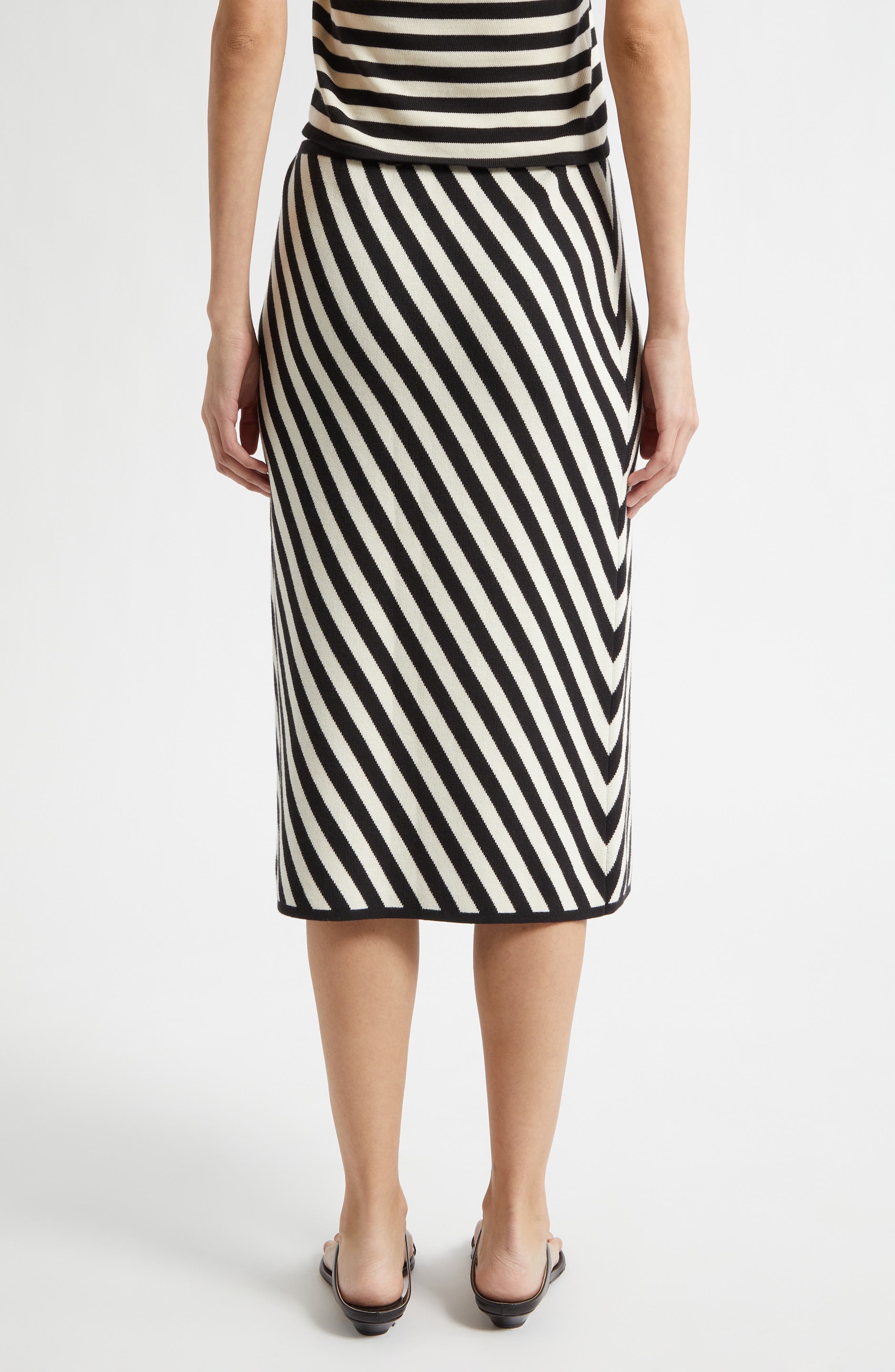 Stripe Pima Cotton Sweater Skirt - image 2